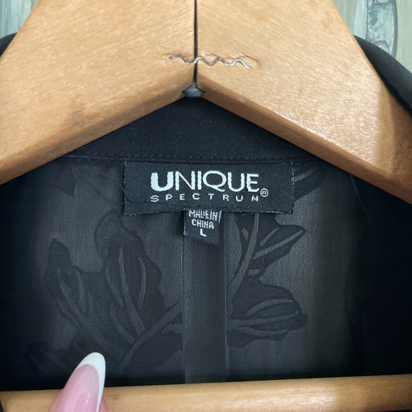 black sheer button up with black tassels - Picture 2 of 3